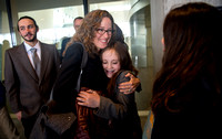 Julia Olson hugs Avery outside District Court