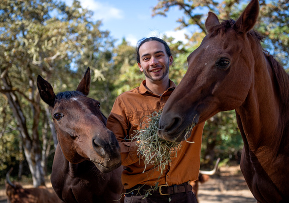 Jacob on his farm in Oregon