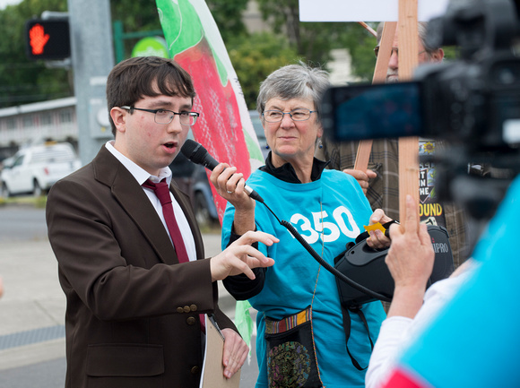 Alex speaks outside court